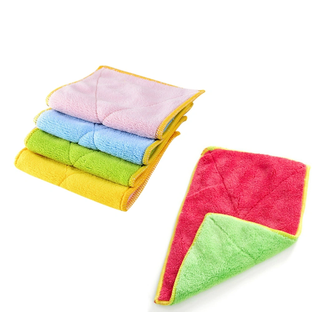 5pcs Microfiber Dishcloth Multipurpose Cleaning Towels Doubleside Super Absorbent Kitchen Dishwashing Cloth (Assorted Color)