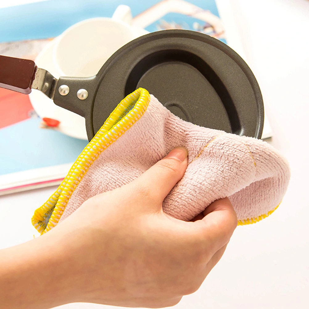 5pcs Microfiber Dishcloth Multipurpose Cleaning Towels Doubleside Super Absorbent Kitchen Dishwashing Cloth (Assorted Color)