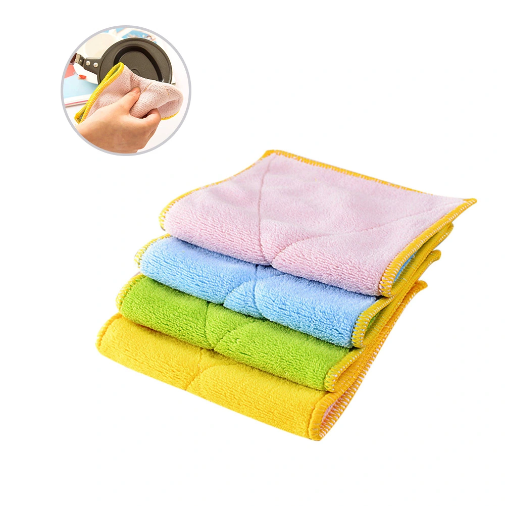 5pcs Microfiber Dishcloth Multipurpose Cleaning Towels Doubleside Super Absorbent Kitchen Dishwashing Cloth (Assorted Color)