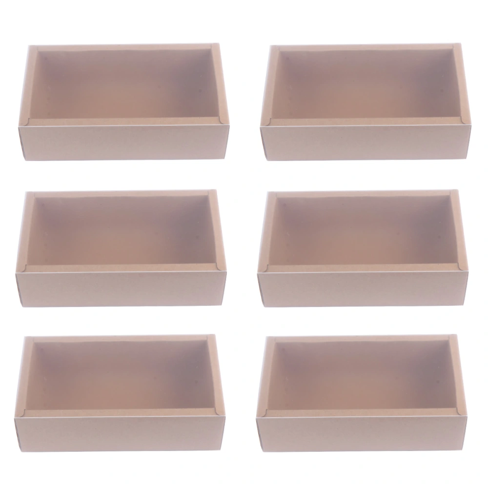 6Pcs Kraft Paper Drawer Boxes Tea Packaging Box Paper Gift Packing Cases