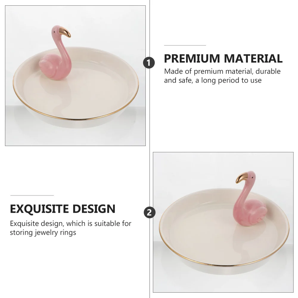 1pc Flamingo Jewelry Display Tray Earrings Rings Storage Tray Decoration