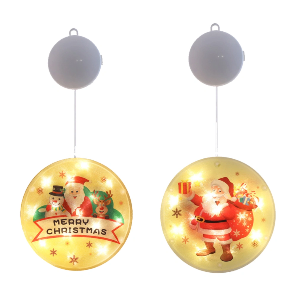 2 Pcs Christmas Colorful Light Suction Cup Hanging Lamp String Light No Battery