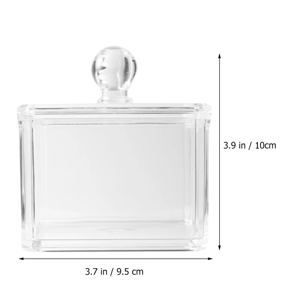 2pcs Square Jewelry Box Exquisite Makeup Box Swab Box Acrylic Canister Versatile Storage Box Container (As Shown)