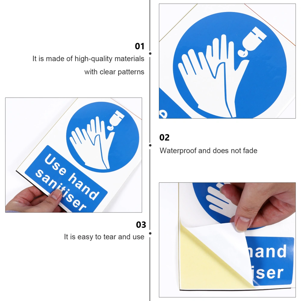 6pcs Use Hand Sanitizer Stickers Hand Washing Sign Sticker for Home Office Hotel