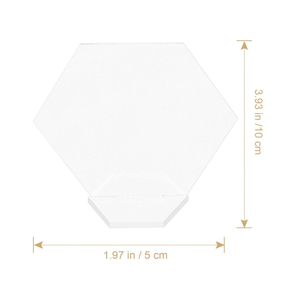 5 Pcs Acrylic Seating Cards Clear Guest Showing Cards Wedding Hexagon Place Cards