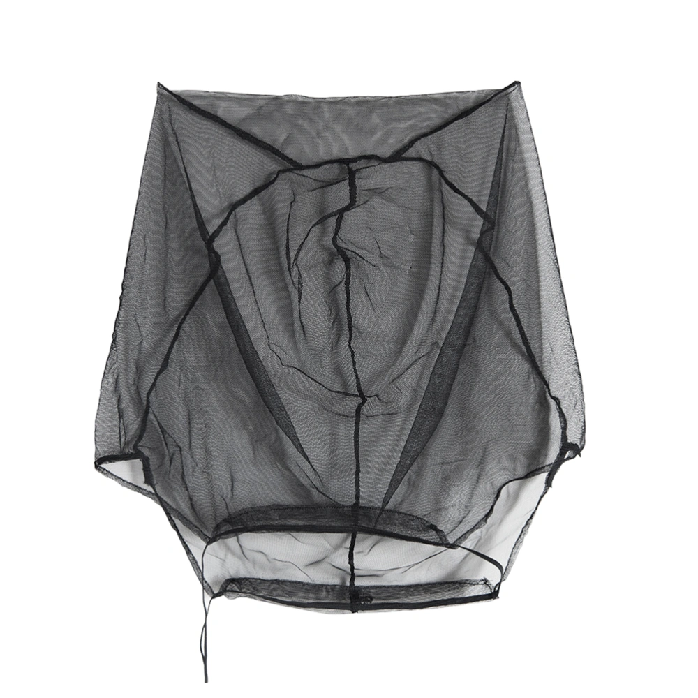 Outdoor Anti-mosquito Head Net Face Neck Protection Net Mesh for Fishing Hiking Camping Gardening (Black)