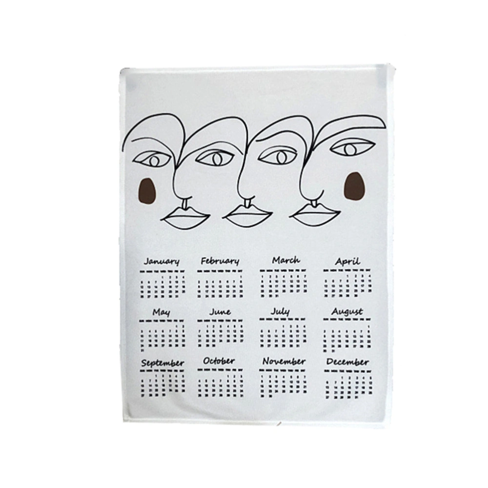 1Pcs 2020 Creative Crowd Themed Plush Wall-mounted Calendar New Year Hanging Schedule Memo Calendars for Home and Office Decoration