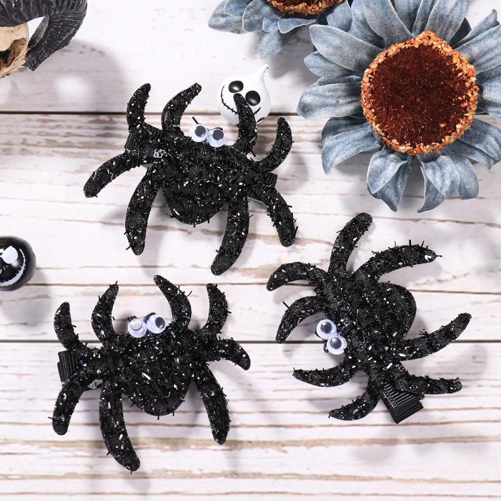 Lurrose 5pcs Halloween Hairpins Spider Shape Hair Clips Quirky Hair Barrettes Kids Hair Accessories for Costume Party