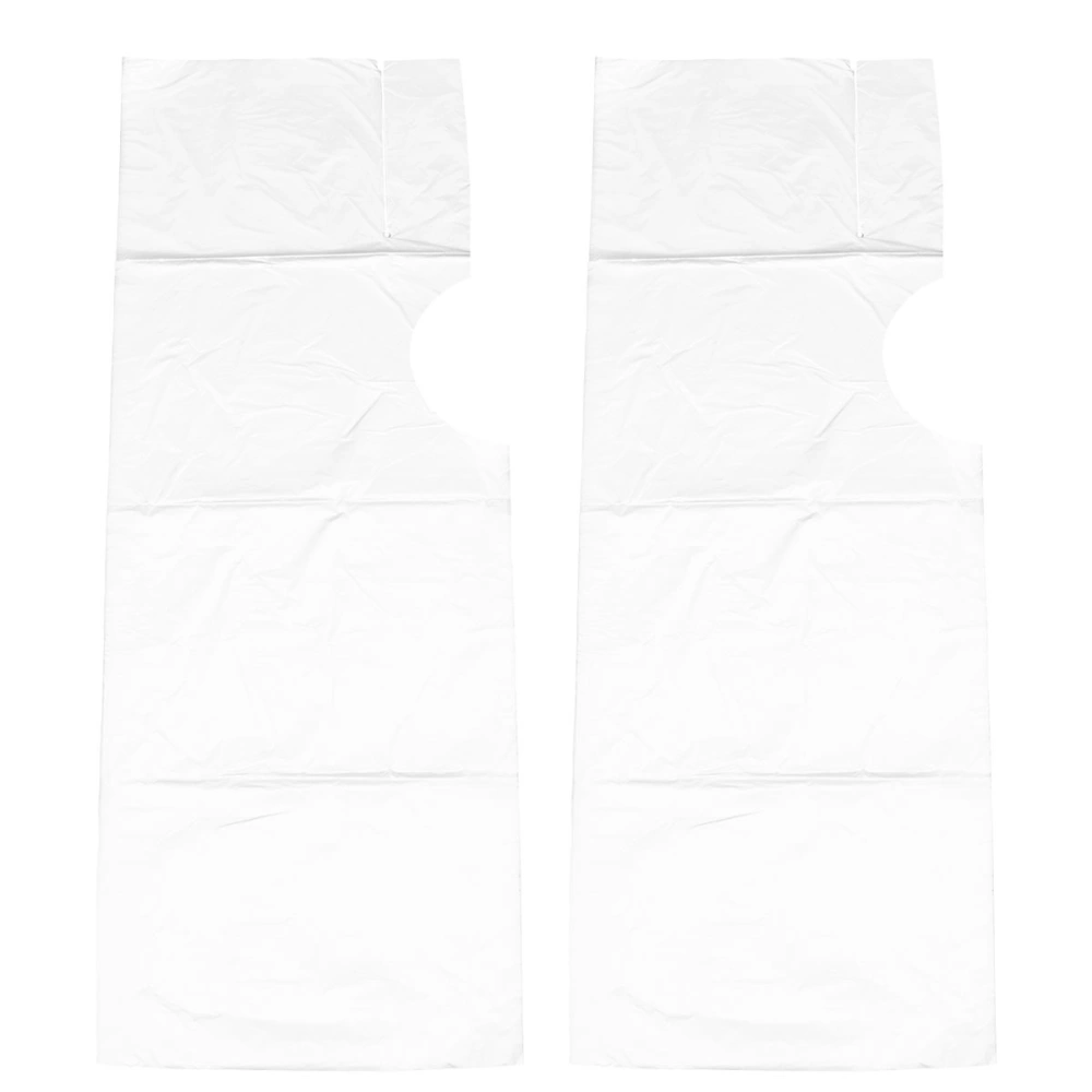 100pcs in 2 Bags Disposable Hairdressing Cloth One Time Waterproof Transparent Shawl for Women Men Hair Dyeing(White)