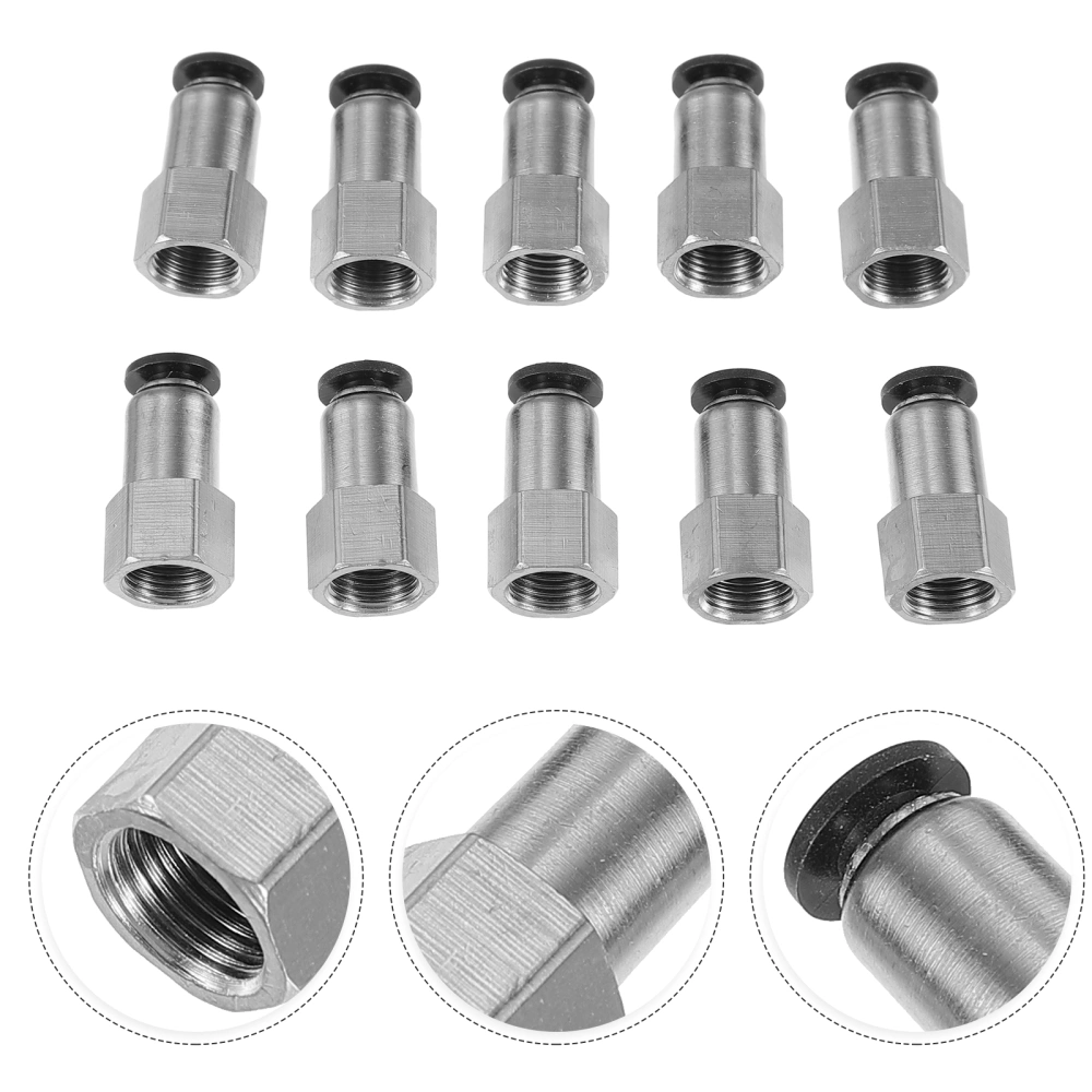 10pcs Pneumatic Brass Straight PCF Internal Thread Push to Connect Fittings