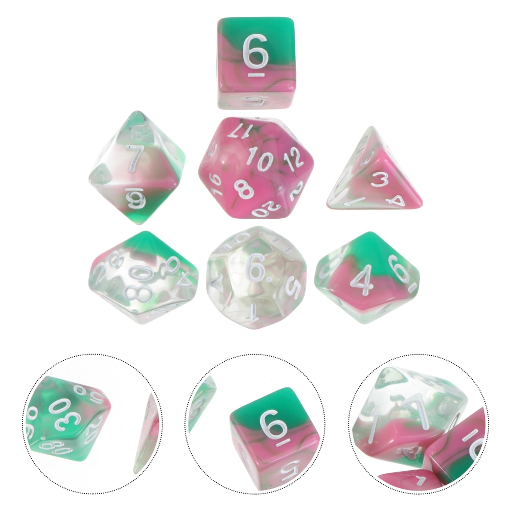 7Pcs Polyhedral Dice Acrylic Clear Polyhedron Dices Numbers Board Game Dices