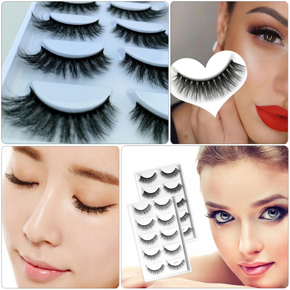 5 Pairs Realistic Fake Eyelashes Girl False Eyelashes Beautiful Makeup Lashes