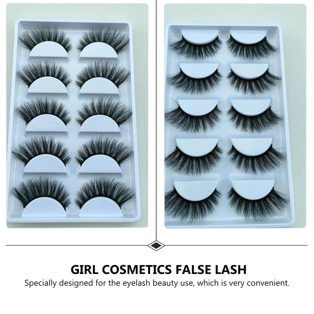 5 Pairs Realistic Fake Eyelashes Girl False Eyelashes Beautiful Makeup Lashes