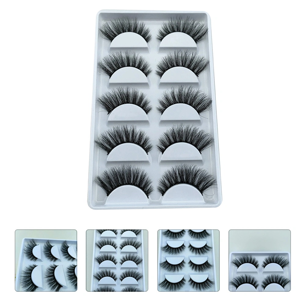 5 Pairs Realistic Fake Eyelashes Girl False Eyelashes Beautiful Makeup Lashes