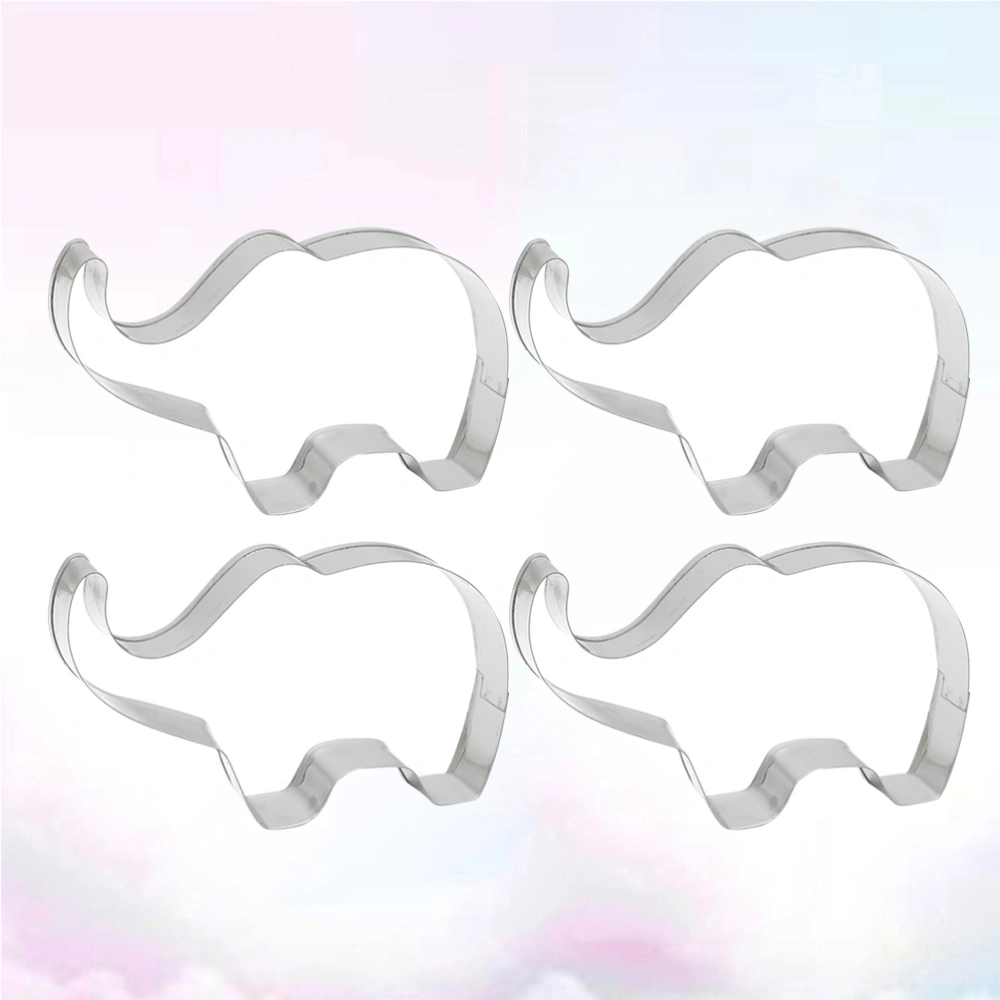 4 Pcs Cookie Cutter Molds Stainless Steel Elephant Shaped DIY Chocolate Mould Baking Mould for Cake Fondant Chocolate Making