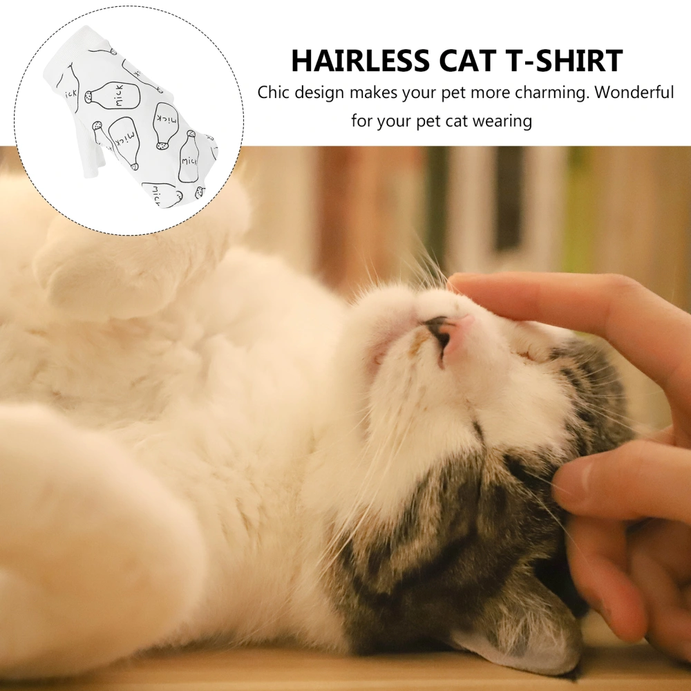 Hairless Cat Pet T-Shirt Adorable for Spring Summer Pet Costume Clothes