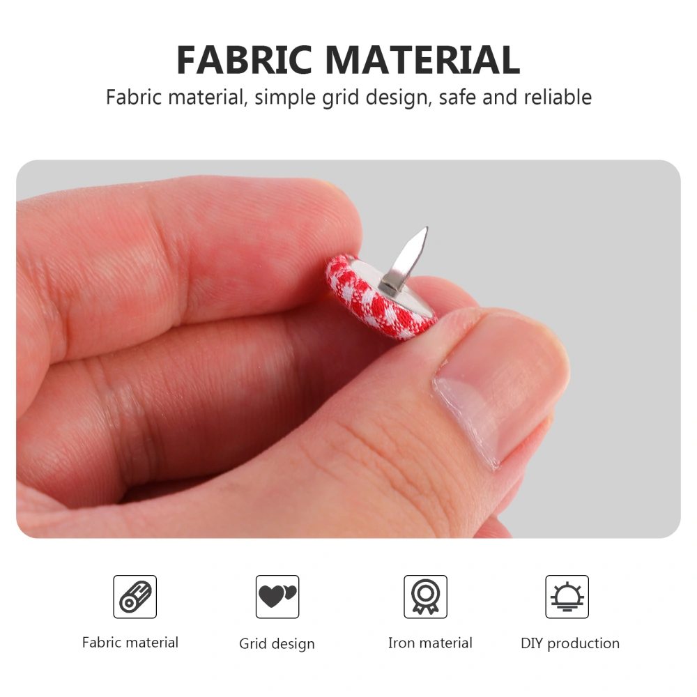 50pcs Mini Cloth Wrapped Nails Practical Two-legged Rivets DIY Bag Toy Supplies