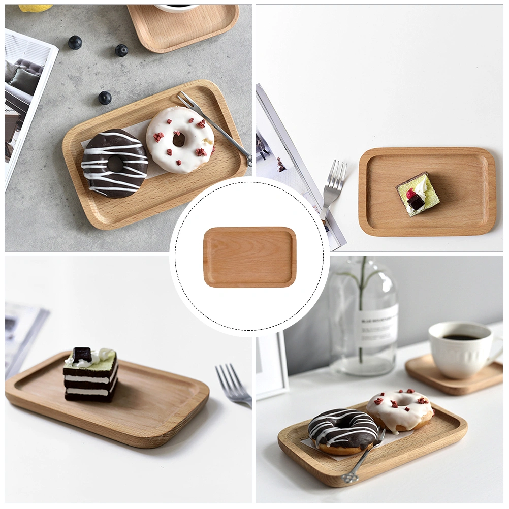 Dinner Plate Wooden Tray Household Dessert Plate Japanese Style Dessert Plate