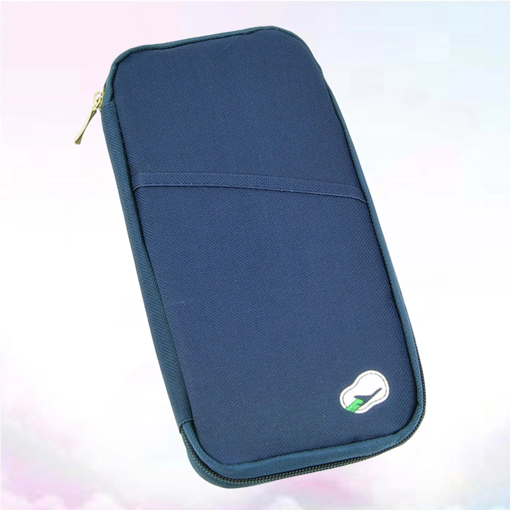 1PC Multifunction Travel Bag Passport Pouch ID Credit Wallet Cash Holder Case (Dark Blue or Light Blue Random, Size S)