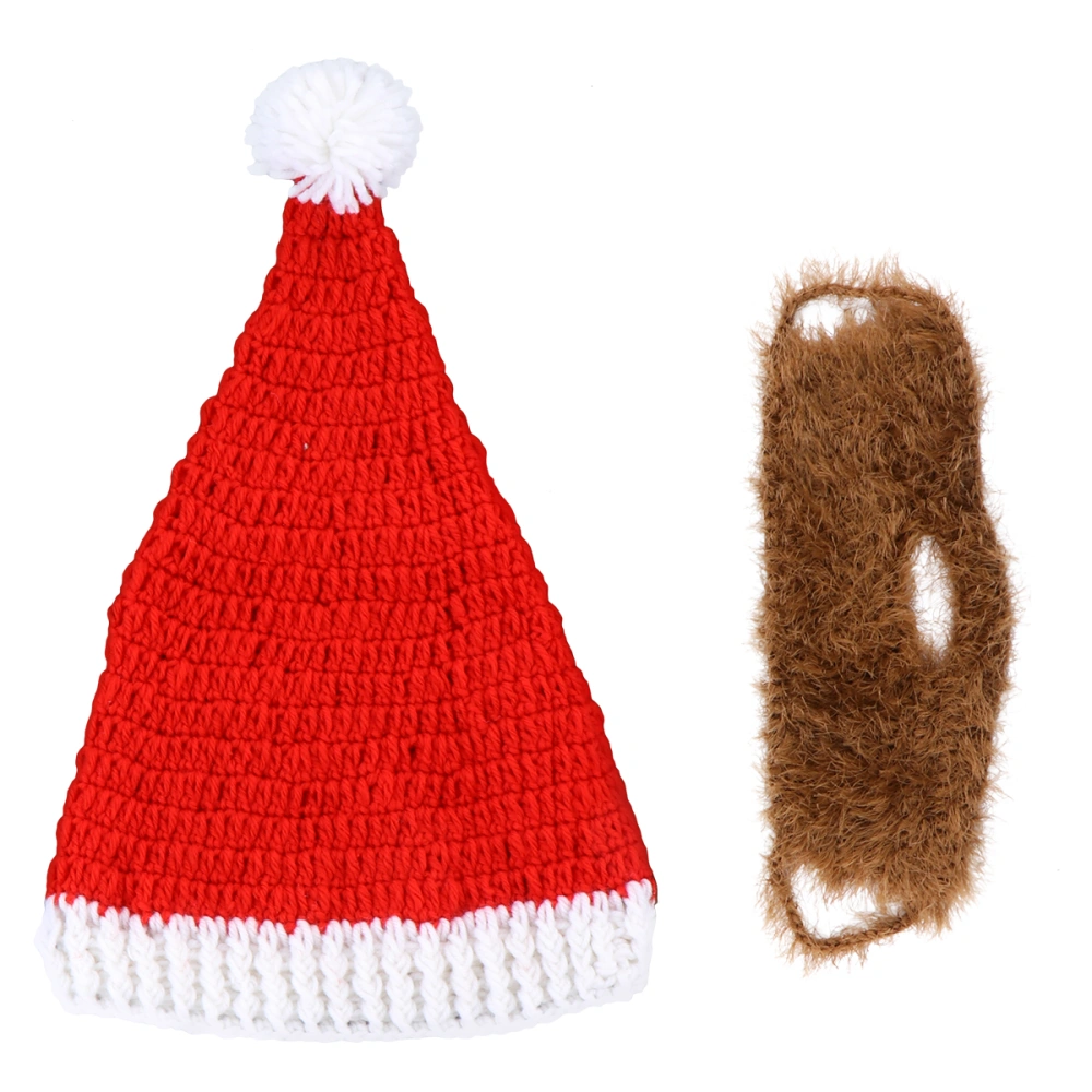 1 Set Adorable Adults Costume Hand-knitted Adults Xmas Hat Face Mask