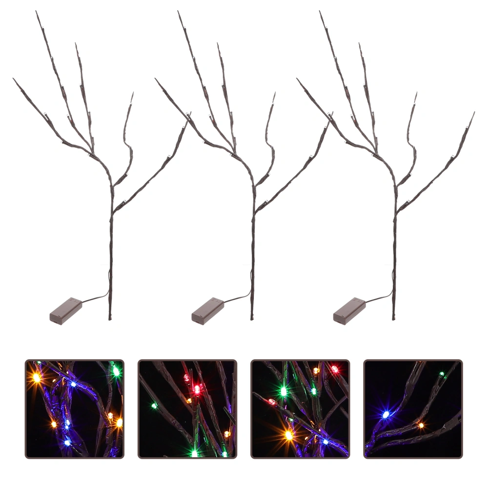 3 Pcs Simulation Indoor Tree Branches LED Bendable Night Light Decorations Set