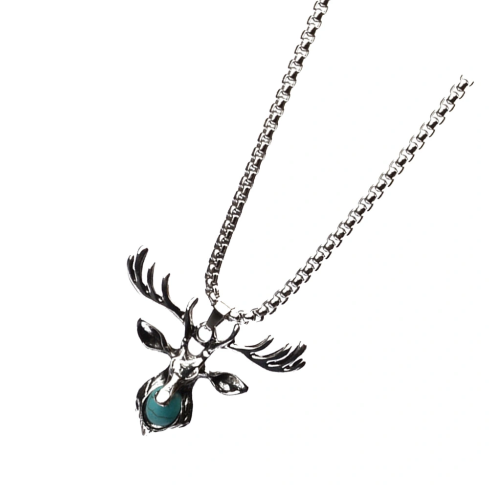 1pc Stylish Deer Head Modeling Necklace Delicate Deer Head Pendant Necklace