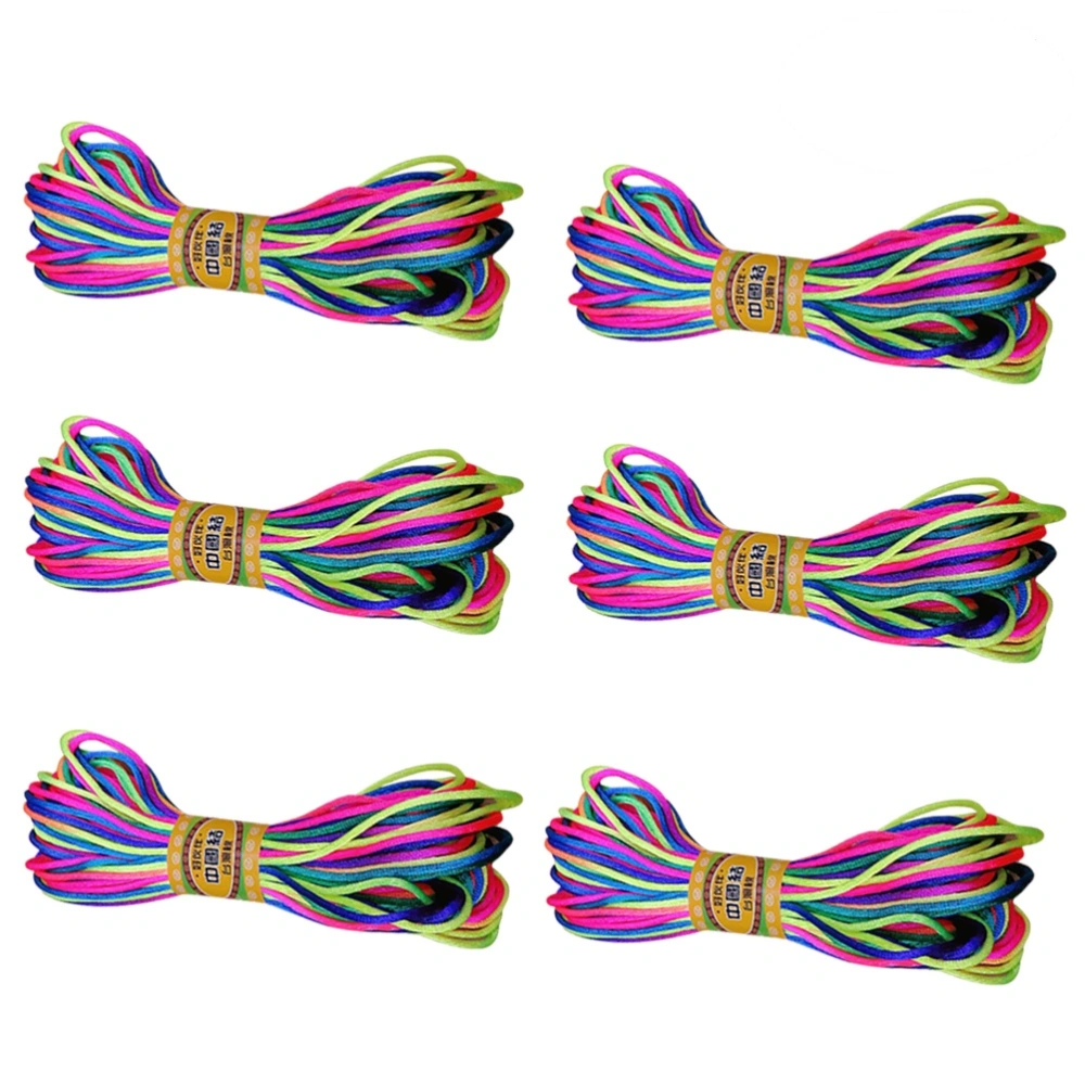 6 Pcs Colorful Nylon Trim Cord 20 m Kumihimo String Chinese Knot Shamballa Macrame Bracelet Wire DIY Accessories