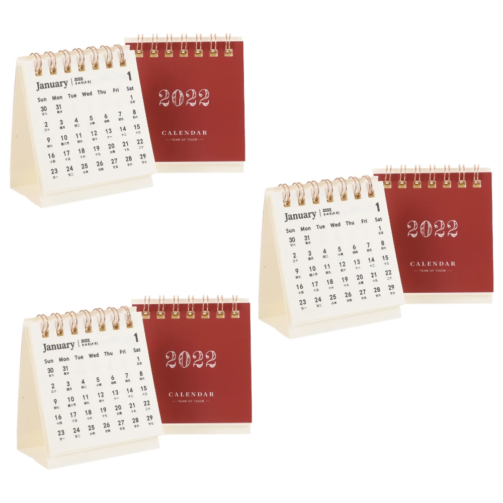 6pcs 2022 Desktop Calendars Paper Desktop Calendars Mini Calendar for Home