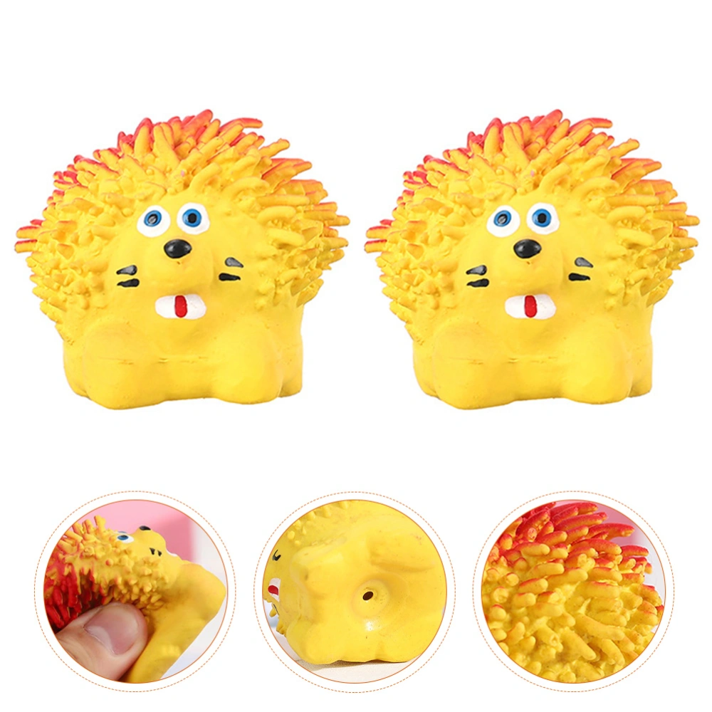 2Pcs Hedgehog Dog Squeaky Toys Pet Molar Toys Cartoon Latex Toys Pet Teething Toys