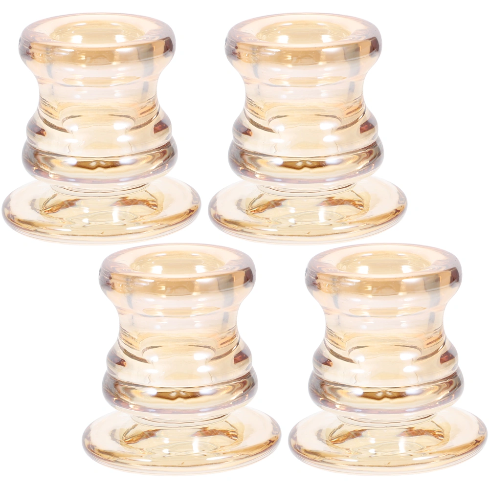 4pcs Candle Holders Glass Tea Light Holders Desktop Decorative Candle Holders