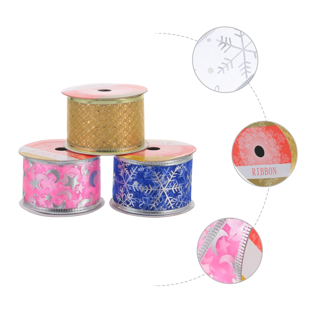 3 Pcs Christmas Tree Hanging Ribbon Decoration Gift Wrapping Ribbon