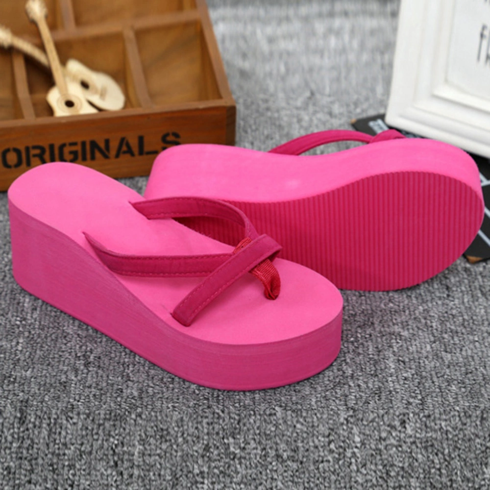 Woman Summer Slipsole Slipper Skid Resistance Beach Cool Slipper for Woman Lady Female (Size 40 Yard, Rosy)