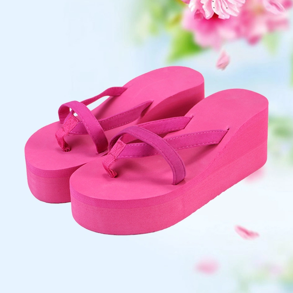 Woman Summer Slipsole Slipper Skid Resistance Beach Cool Slipper for Woman Lady Female (Size 40 Yard, Rosy)