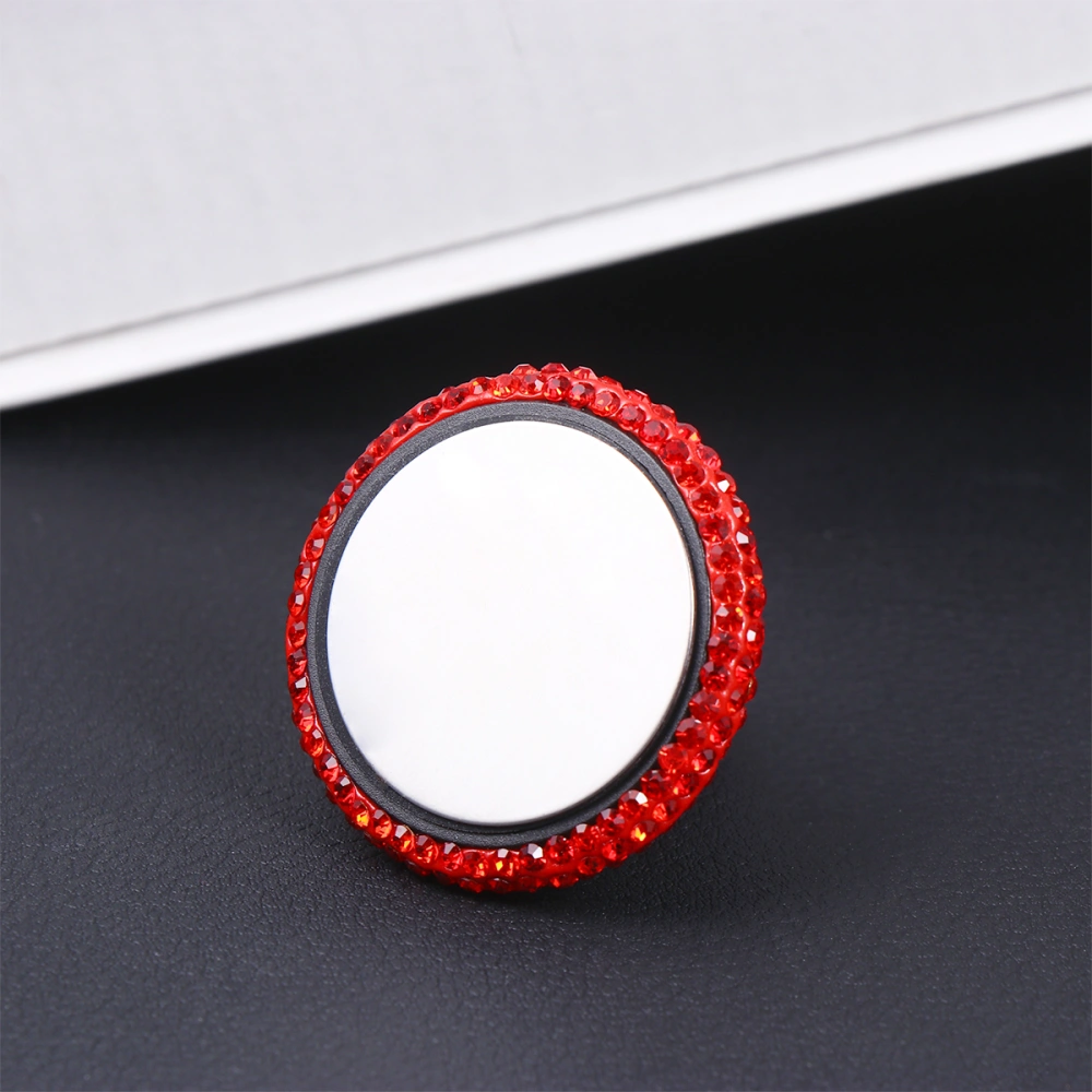 Air Vent Phone Holder Magnetic Suction Rhinestone Phone Stand Accessory for Car Use (Red)