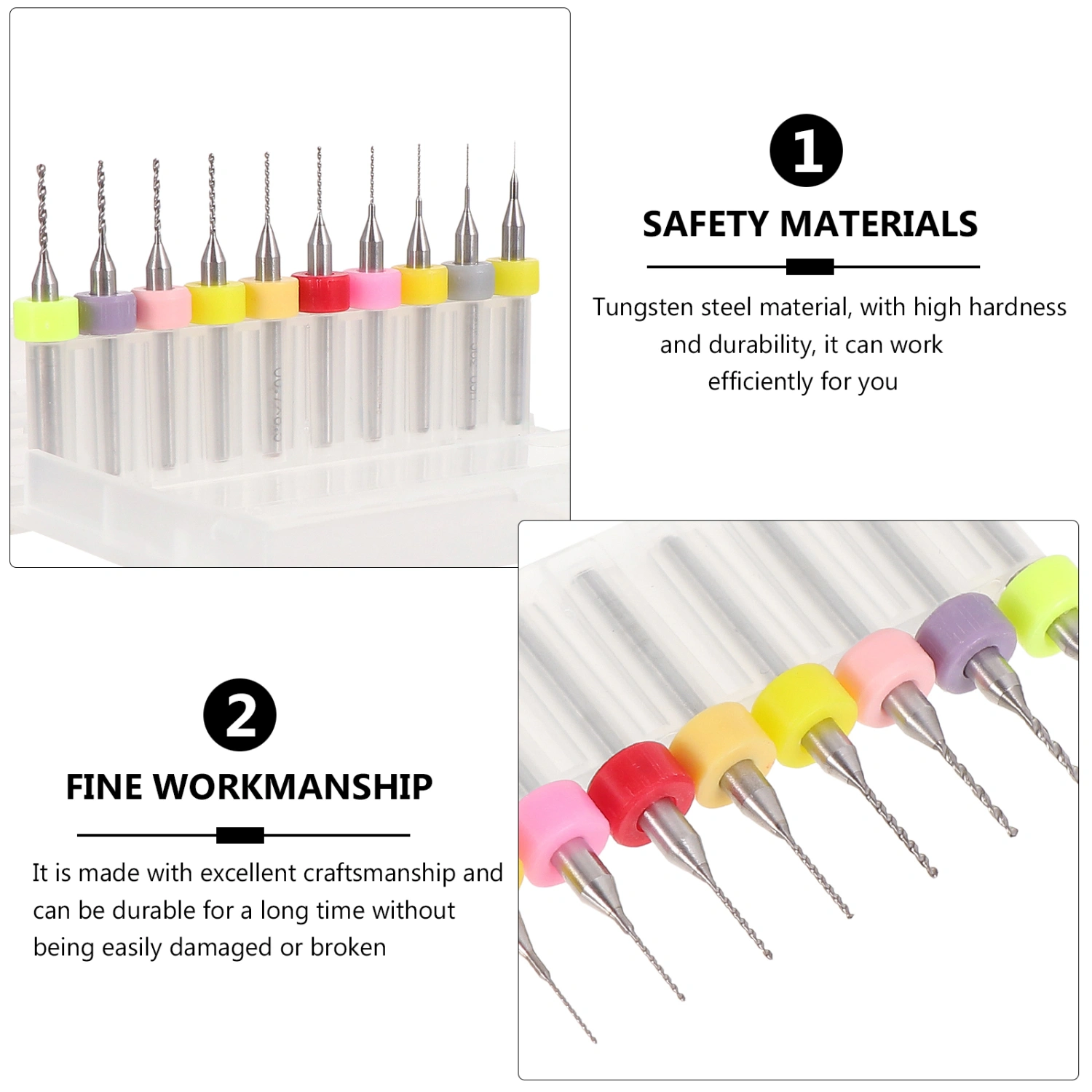 10pcs Tungsten Steel Spiral Drill Bit Rotary Drilling Bit Set Punch Accessories