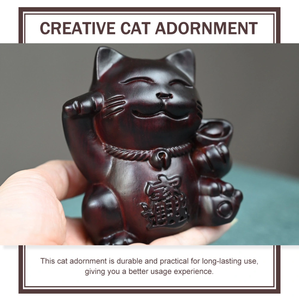 Creative Blackwood Cat Shape Desktop Office Housewarming Cat Decoration