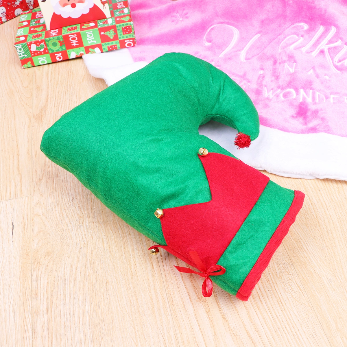 1PC Elf Shoes Clown Shoes Decorative Shoes Xmas Party Favors Photo Props for Cosplay Holiday Christmas