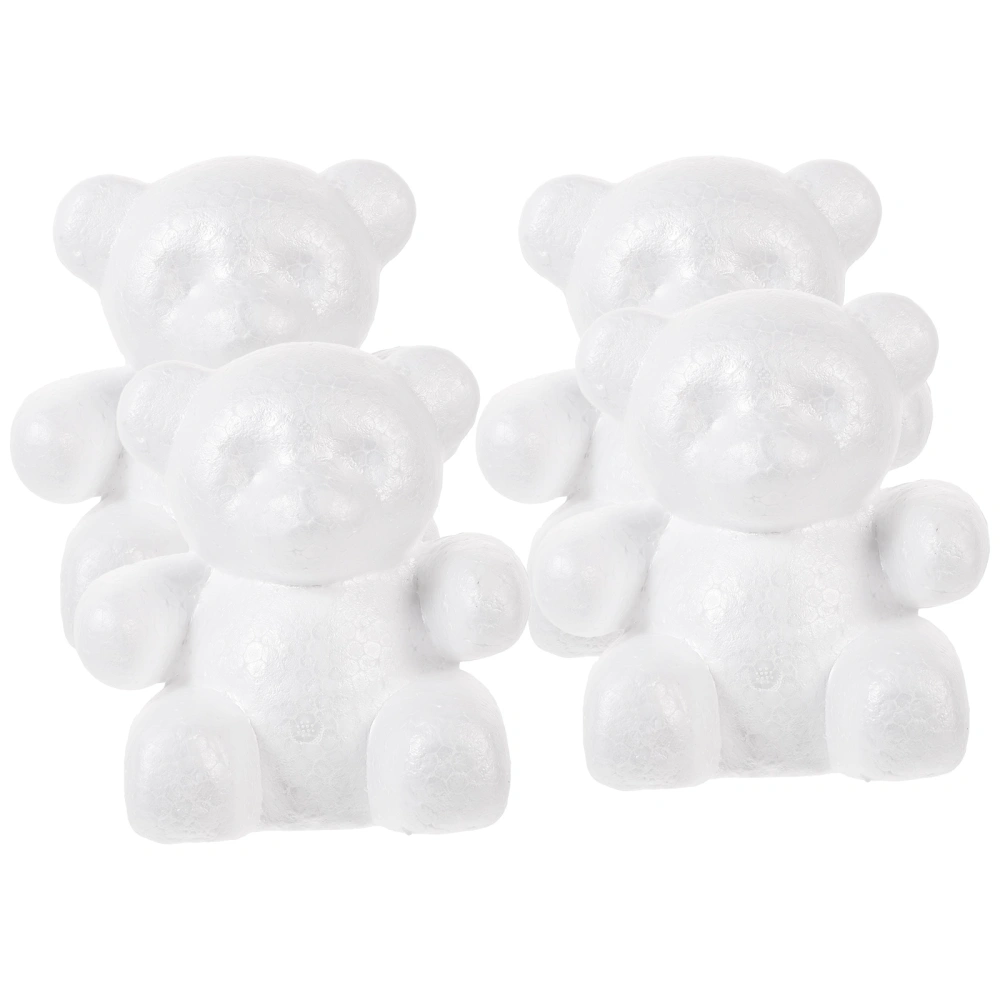 4pcs White  Bear Shape Sculptures Craft Balls for DIY Arts Decoration Flower Arranging (Height 15cm/Base Width 10cm)