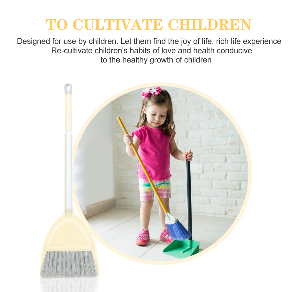 1 Set Small Broom with Dustpan for Kids Plastic Little Housekeeping Helper