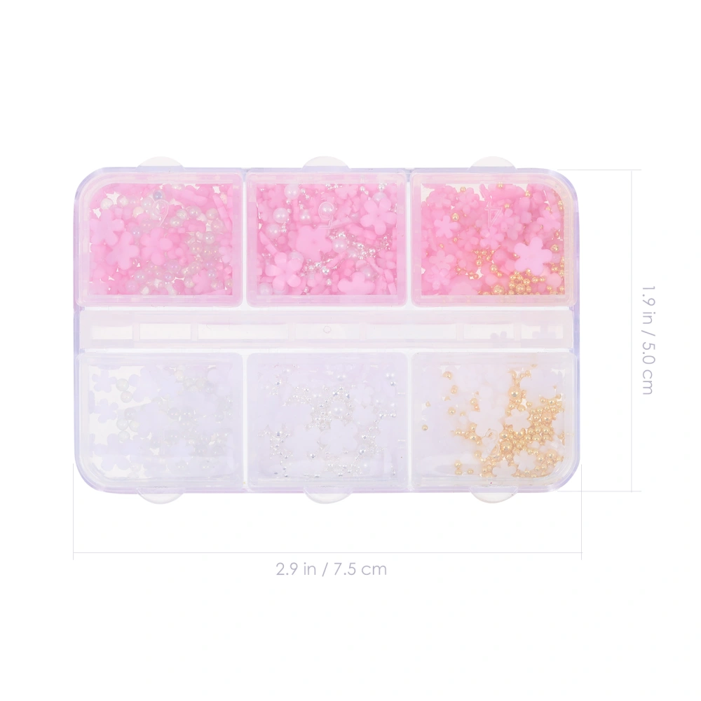 1 Box of Nail Art DIY Charms Resin Manicure Decors Delicate Flower Nail Charms