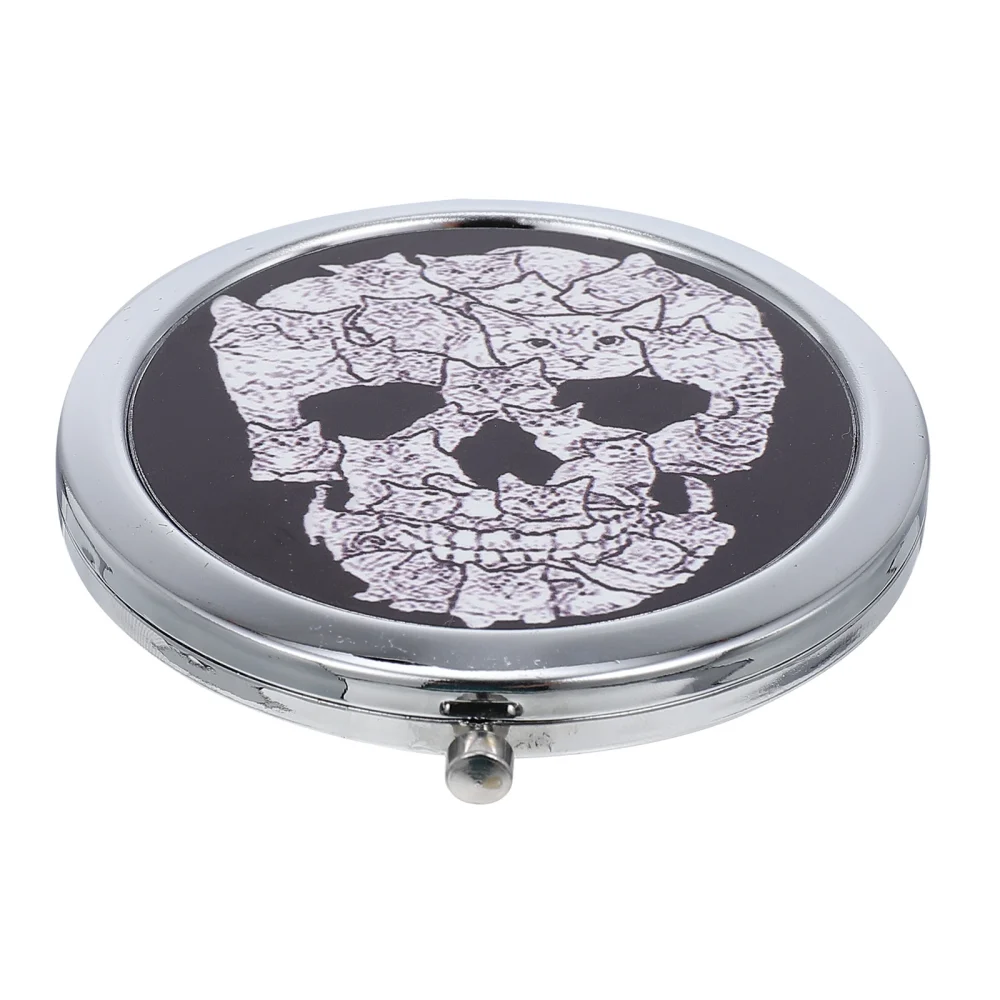 1Pc Skull Pattern Makeup Mirror Women Travel Mirror Outdoor Portable Mirror