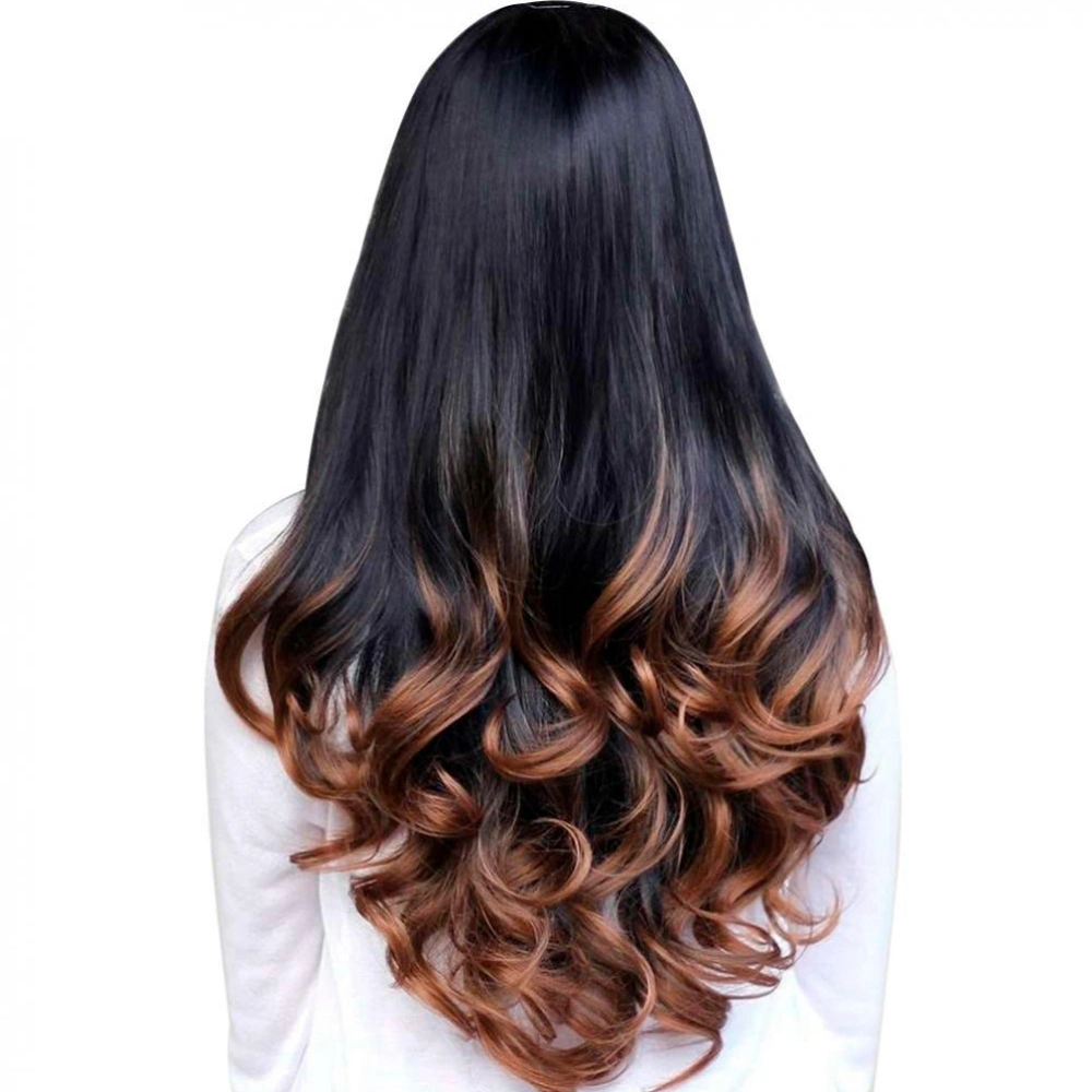 68cm Women Big Wave Long Curly Wavy Gradient Color Ombre Cosplay Wig Lolita Style Anime Cosplay Wigs (Light Brown)