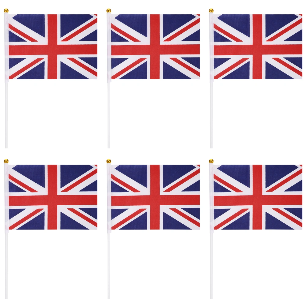 50pcs Britain National Flags Handheld UK Flags Cheering British Flags Hand Waving Union Jack Flags