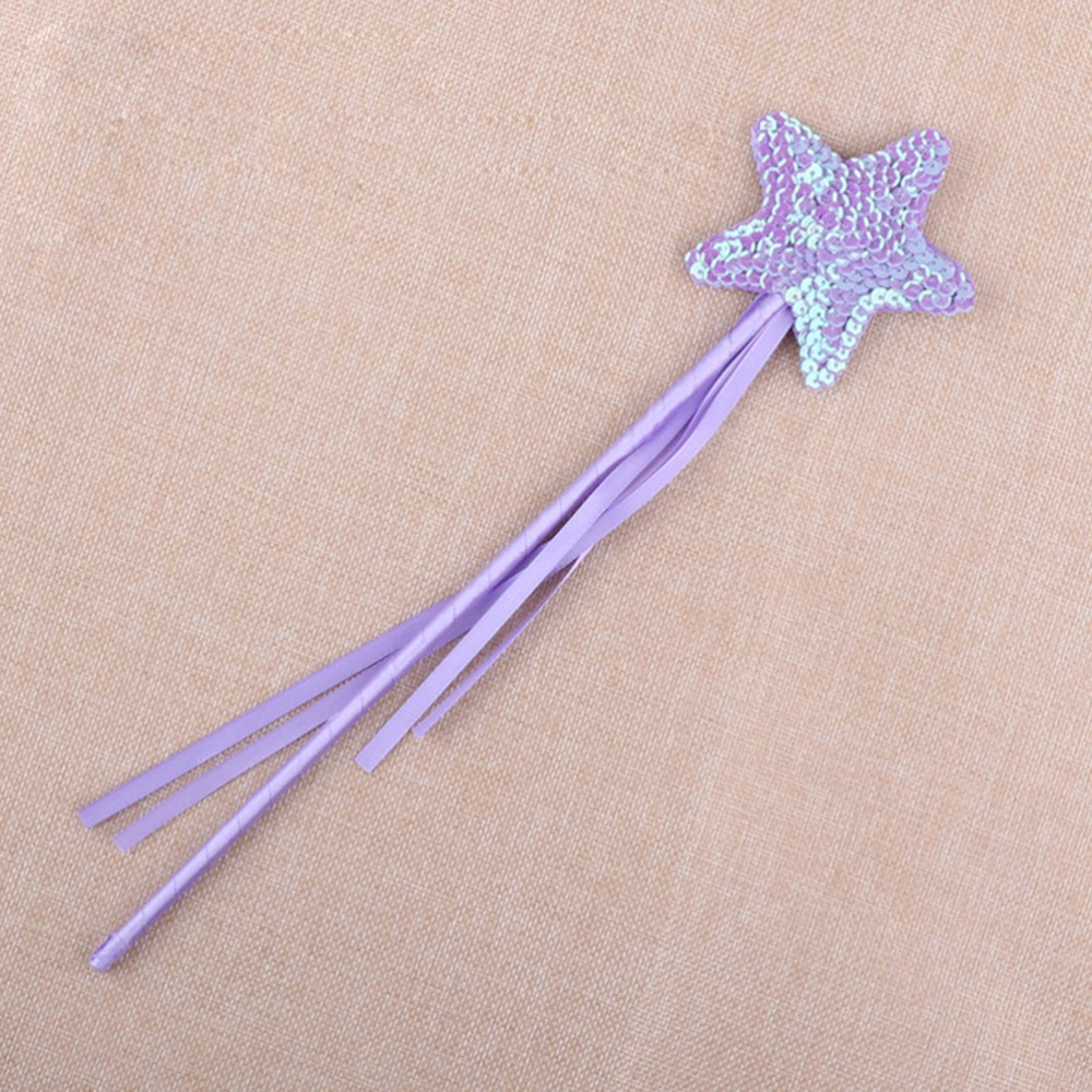 5PCS Lovely Five-pointed Star Fairy Sticks Creative Pentagram Romantic Angel Fairy Stick Masquerade Hand Wand for Party Cosplay White+Purple+Yellow+Red+Pink