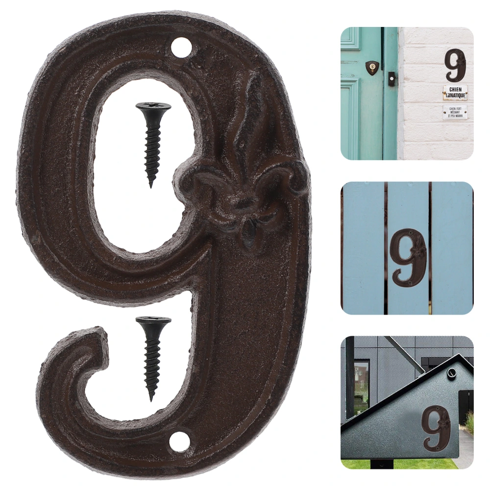 Cast Iron Decorative Door Numbers Metal Numbers DIY Door Address Number 9