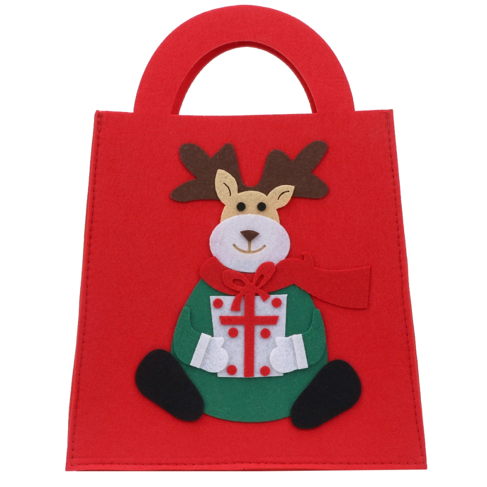 1Pc Christmas Gift Bag Elk Pattern Gift Wrapping Bag Xmas Candy Storage Bag