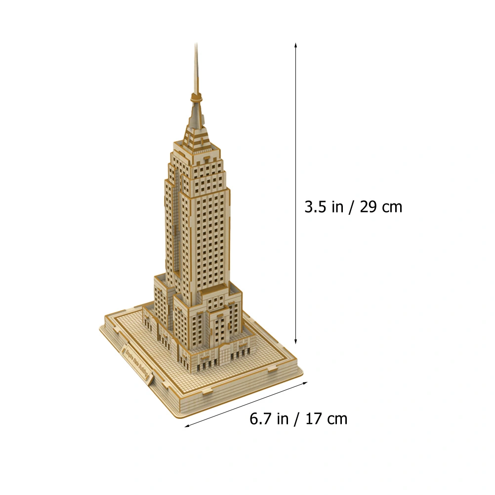 1 Set Children 3D Wooden Puzzle Educational 3D Wooden Empires State Building Puzzle