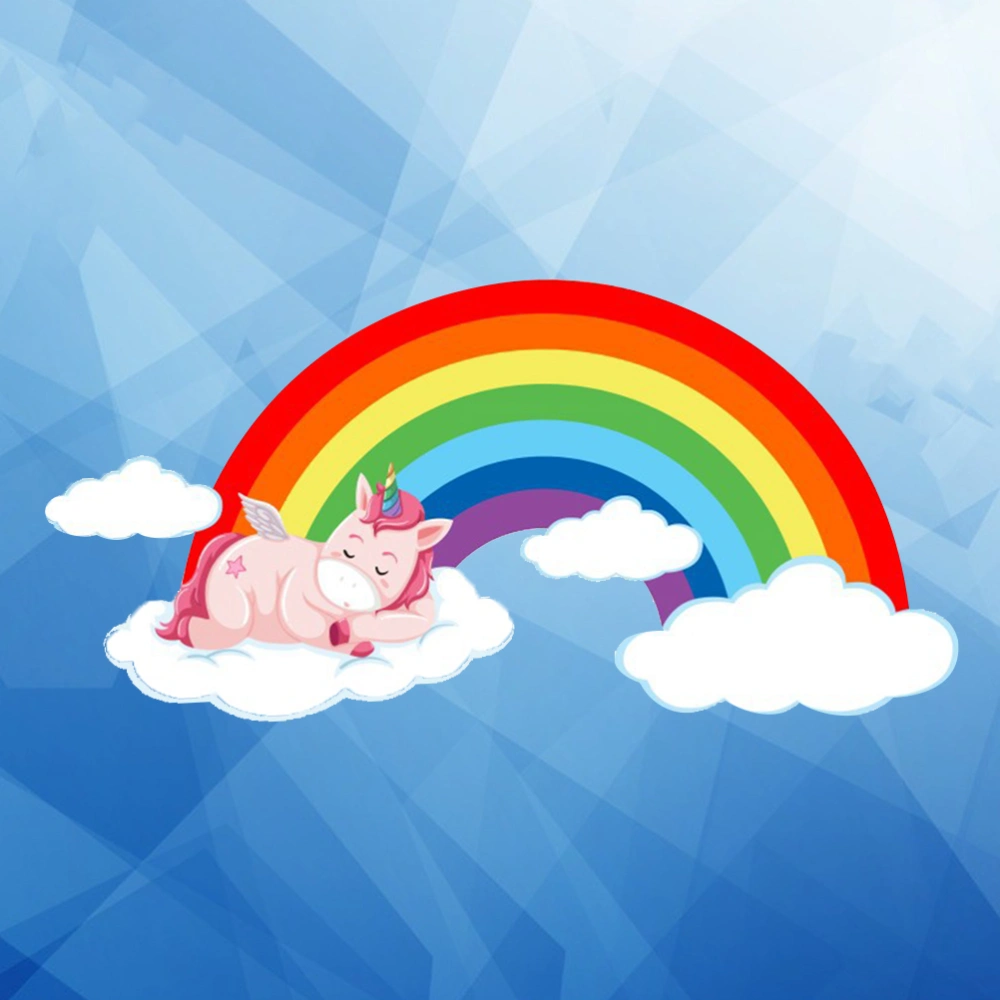 Rainbow Unicorn Wall Stickers Creative Wallpaper Unique Wall Decal Decorative Sticker for Kids Living Room Bedroom