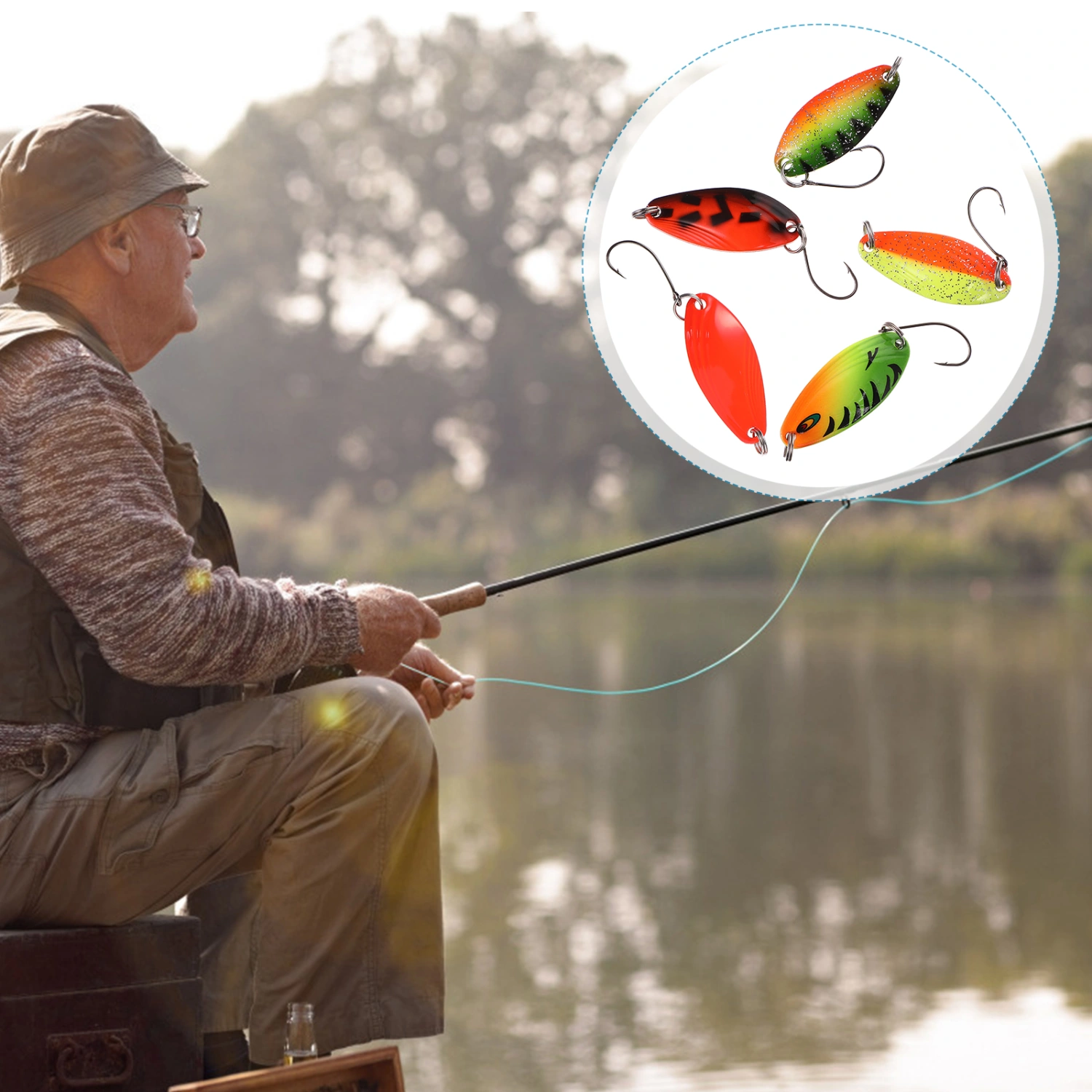 5 Pcs Bionic Fishing Lures Plastic Fishing Baits Colorful Fishing Assisting Tool