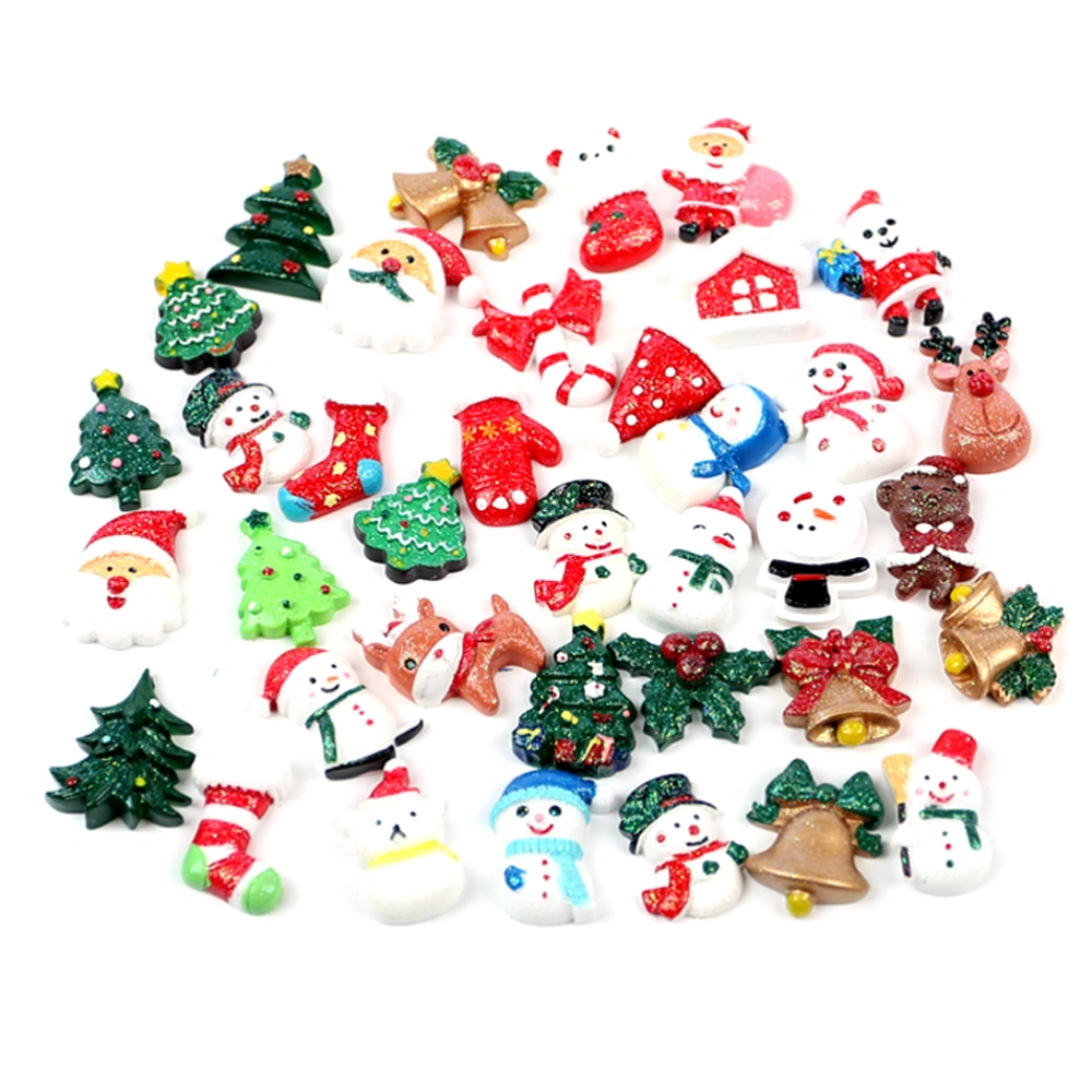 50pcs Christmas DIY Phone Case Accessories Resin Handmade Craft Material (Random Style)